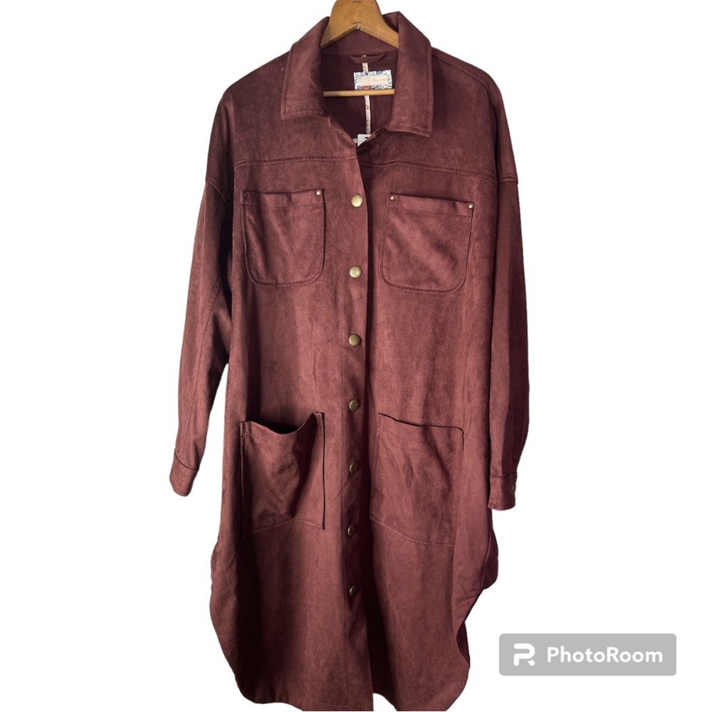 ANTHROPOLOGIE PILCRO Faux Suede Duster Jacket Size Medium